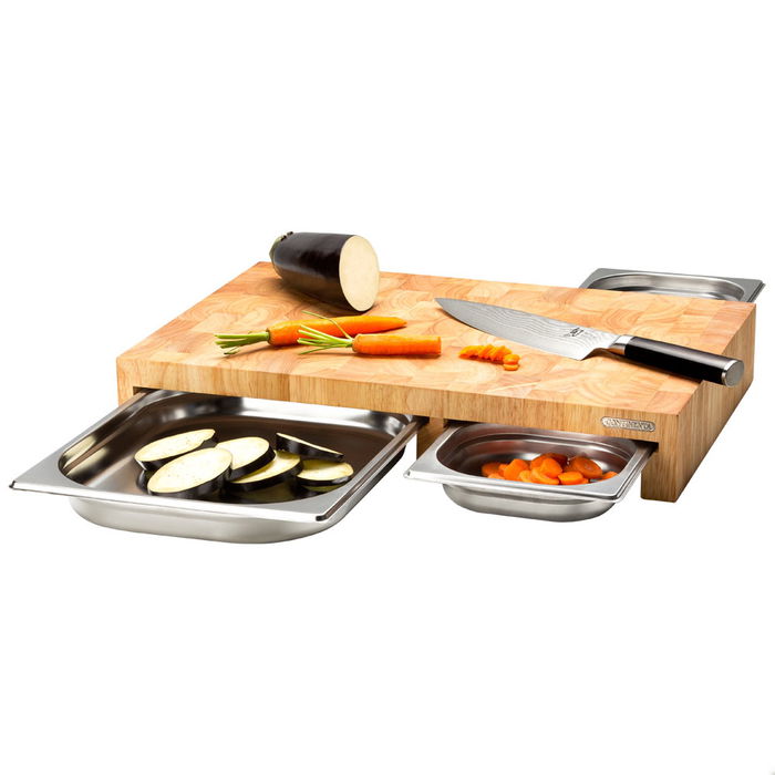 Continenta Tabla Cortar Con 3 Bandejas Acero Inoxidable 50x32.5cm Continenta Tabla Cortar Con 3 Bandejas Acero Inoxidable 50x32.5cm